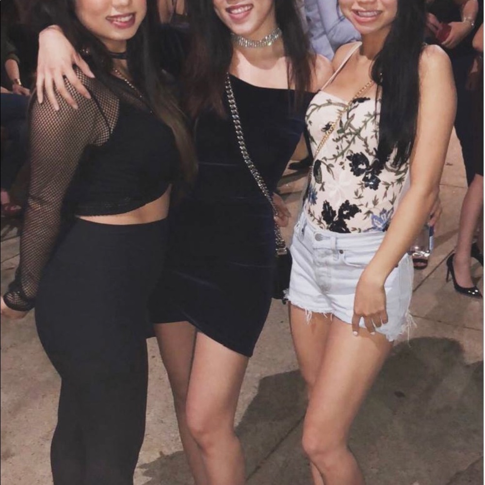 Off shoulder velvet dress